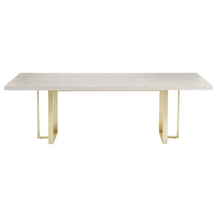 Villi Wooden Dining Table In Light Oak With Gold Metal Legs