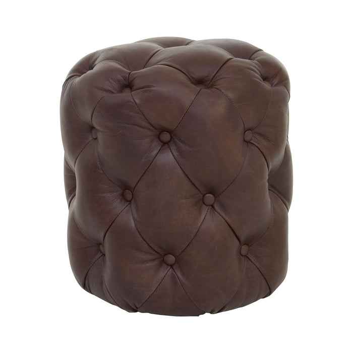 Victor Genuine Leather Stool In Coffee