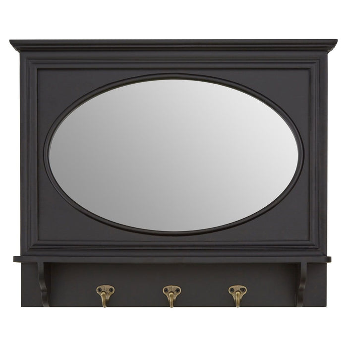 Whitley Wall Bedroom Mirror In Matte Black Wooden Frame