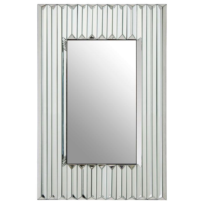 Ruta Sleek Wall Bedroom Mirror In Polished Silver Frame