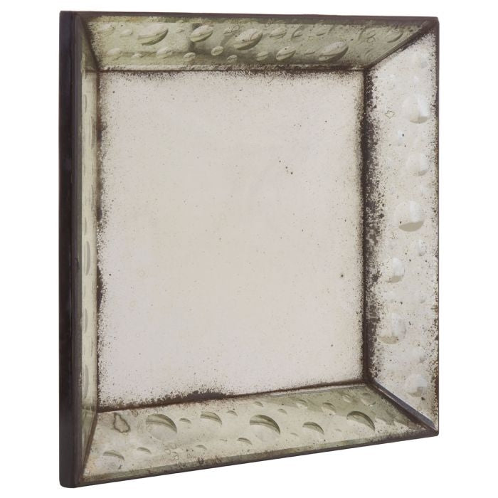 Rusper Small Bubble Effect Wall Mirror In Antique Silver Frame