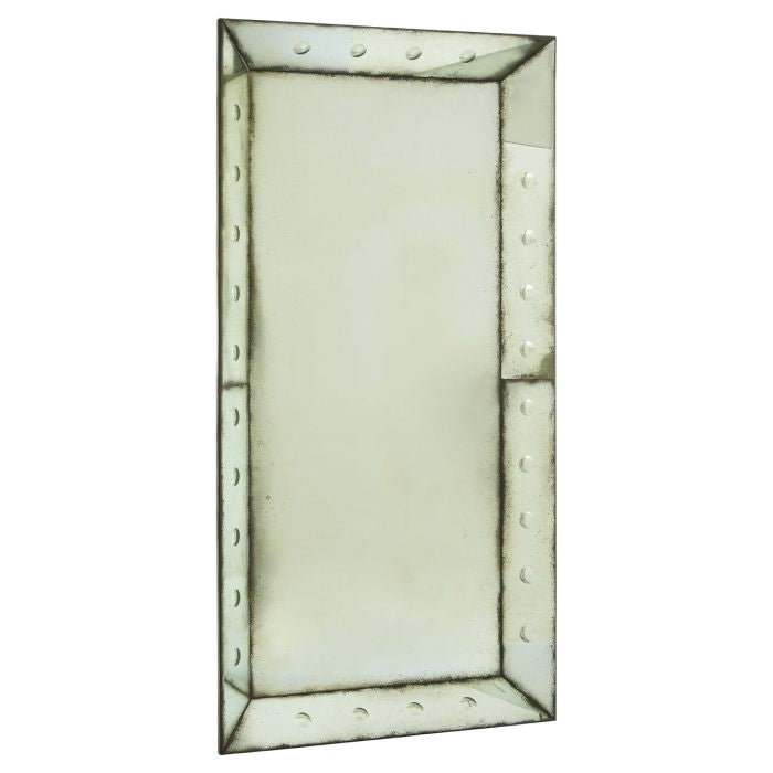 Rusper Large Bubble Effect Wall Mirror In Antique Brass Frame