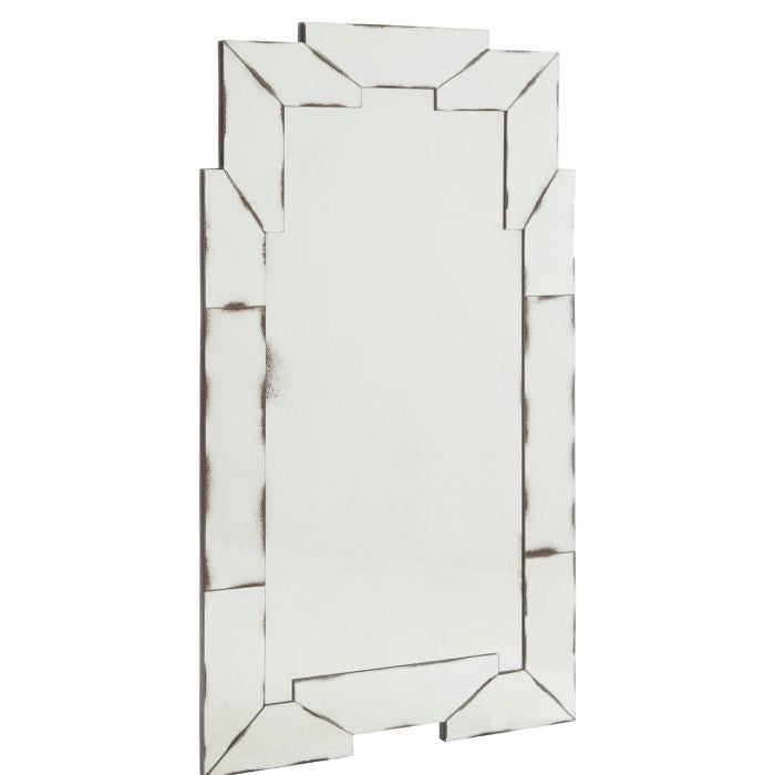 Rusper Cut Out Design Wall Mirror In Antique Silver Frame