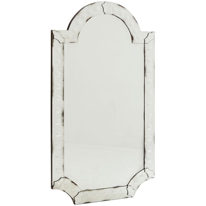 Rusper Bubble Effect Wall Mirror In Antique Silver Wooden Frame