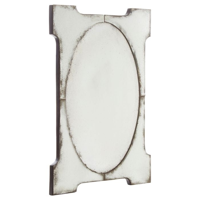 Rusper Cut Out Corners Wall Mirror In Antique Silver Frame