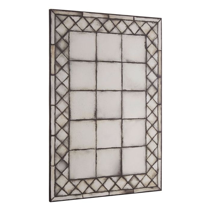 Rusper Cross Frame Wall Mirror In Antique Silver Frame