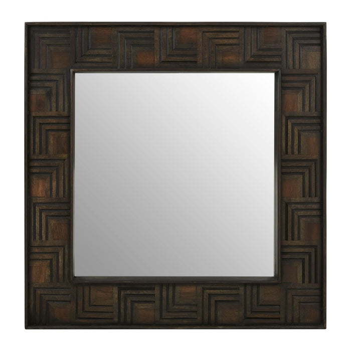 Surat Square Wall Bedroom Mirror In Weathered Brown