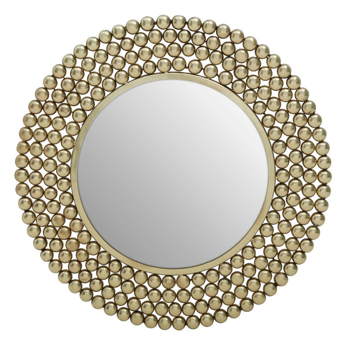 Templar Wall Bedroom Mirror In Gold Frame Beaded Effect