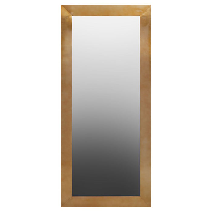 Grenoble Rectangular Wall Mirror With Brushed Gold Metal Frame