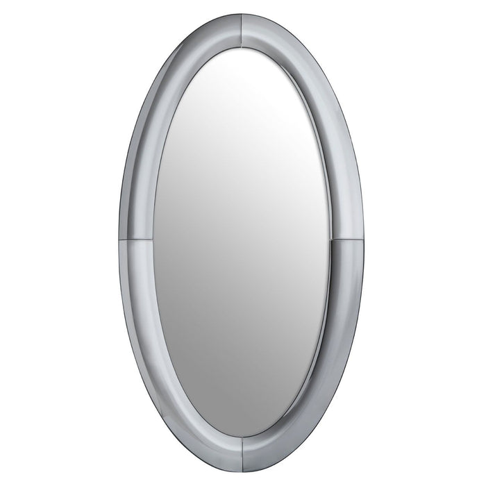 Josie Oval Wall Mirror In Silver Frame