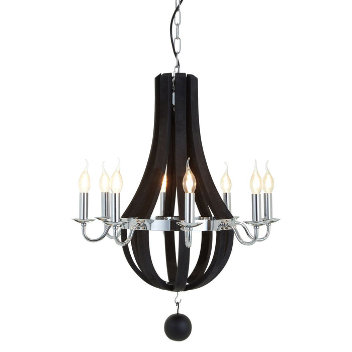 Kensington Curved Chandelier Ceiling Light In Black And Silver