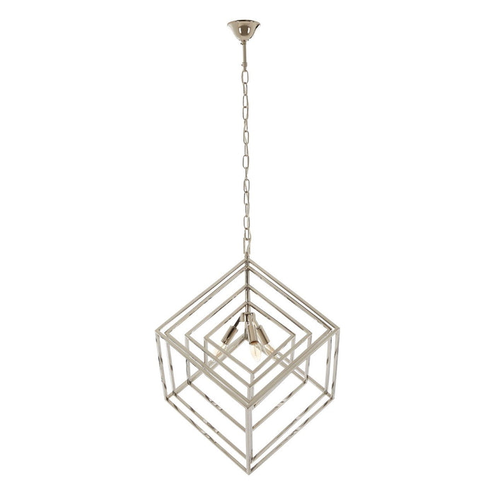 Kamara Multi Box Chandelier Ceiling Light In Silver Nickel