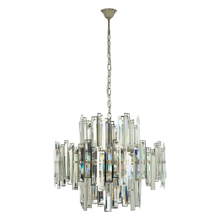 Kelona Large Clear Crystal Chandelier Ceiling Light In Silver