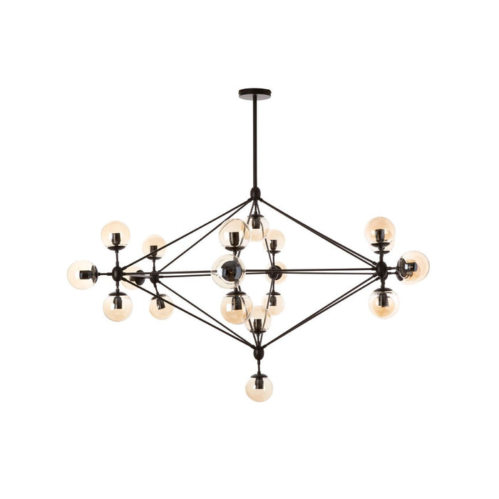 Abira 21 Glass Shades Ceiling Pendant Light In Matt Black