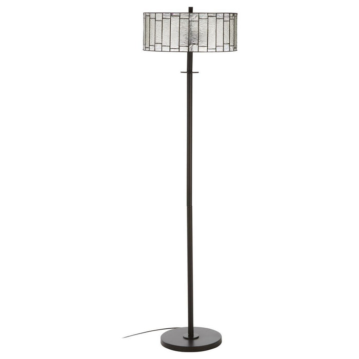 Waldorf Deco Glass Shade Floor Lamp In Bronze With Metal Base