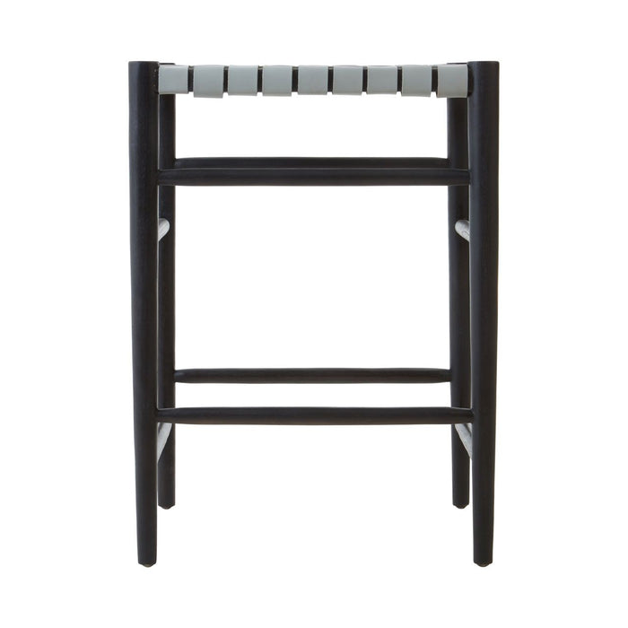 Kendari Teak Wood Bar Stool In Black