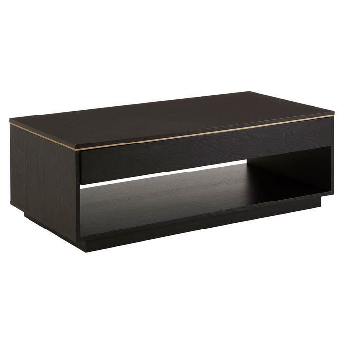 Diamond Rectangular Rubberwood Coffee Table In Black