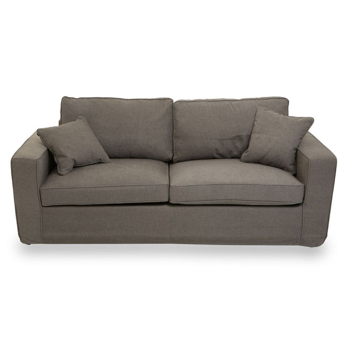 Valensole Fabric 3 Seater Sofa In Grey With Wood Legs