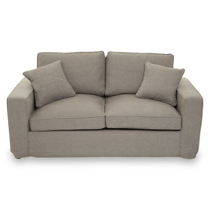 Valensole Fabric 2 Seater Sofa In Grey With Wood Legs