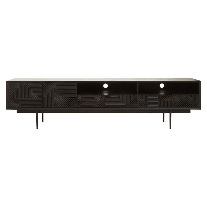 Jakara Wooden TV Stand In Black With 2 Doors And 2 Drawers