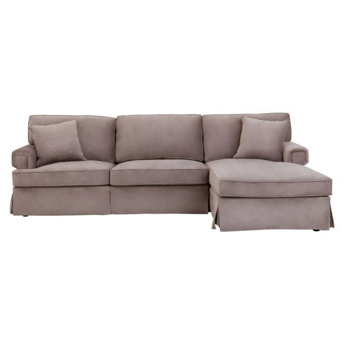 Ralph Velvet Chaise 3 Seater Sofa In Mink