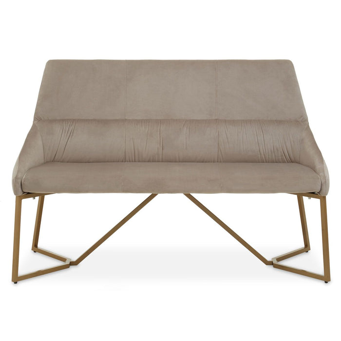 Vieste Velvet Dining Bench In Mink