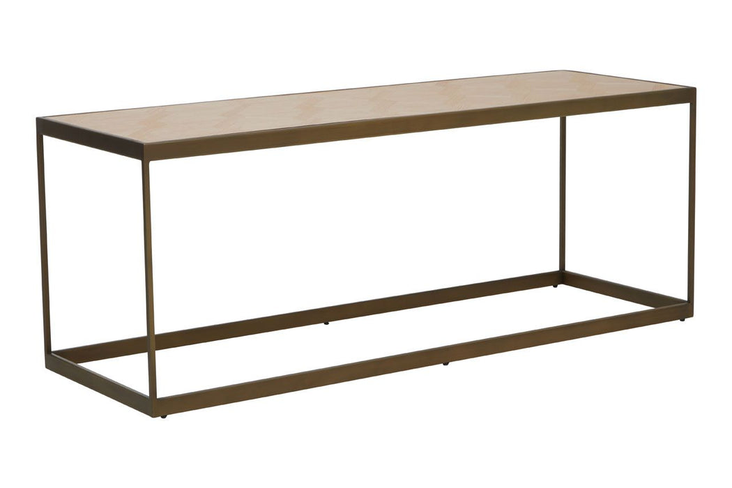 Grenoble Rectangular Wooden Coffee Table With Metal Frame