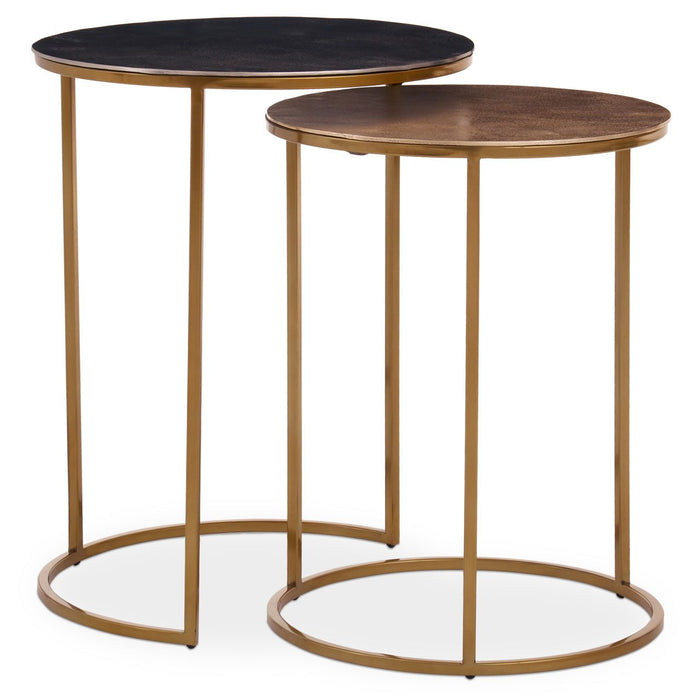 Amira Metal Nest Of 2 Tables With Gold Base