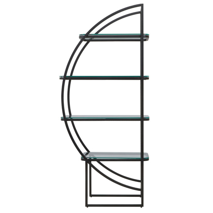 Vogue Stainless Steel Left Half Moon Shelving Unit In Black