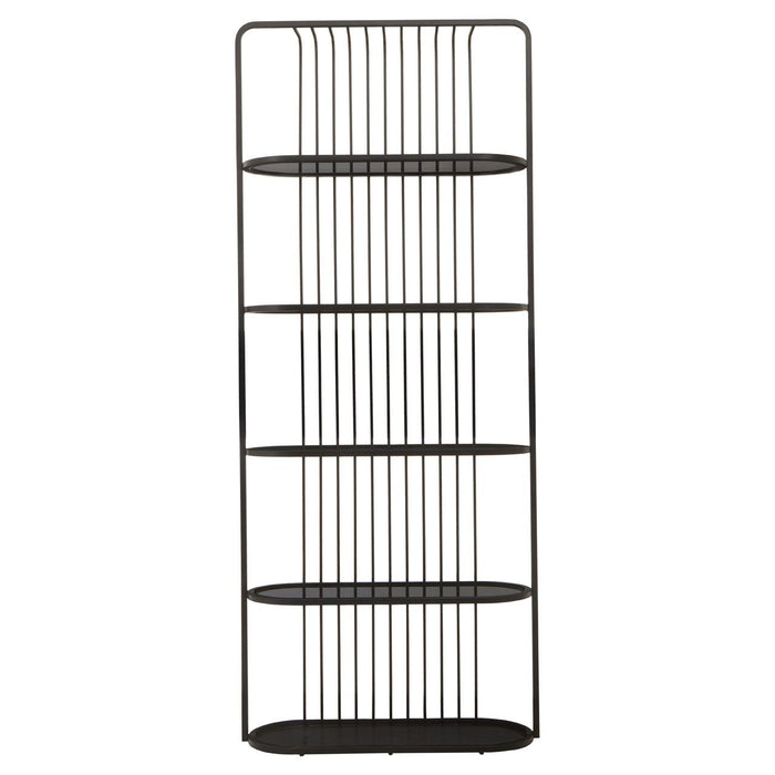 Vogue Stainless Steel 5 Tier Shelving Unit In Black With Glass Shelves