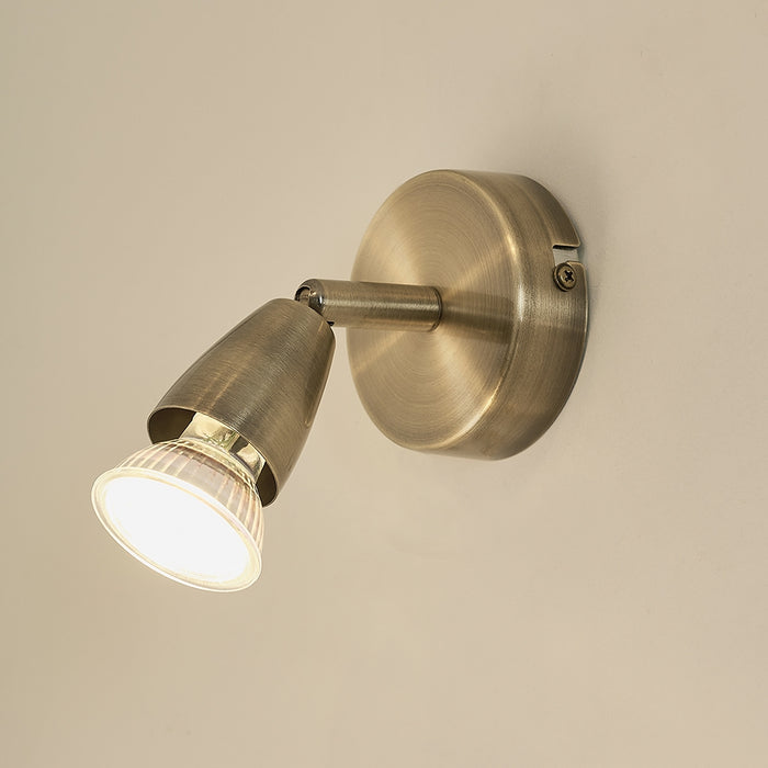 Ascoli Single Spotlight In Antique Brass