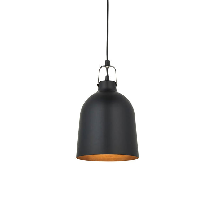 Lazenby Aged Pewter Finished Inner Shade Ceiling Pendant Light In Matt Black