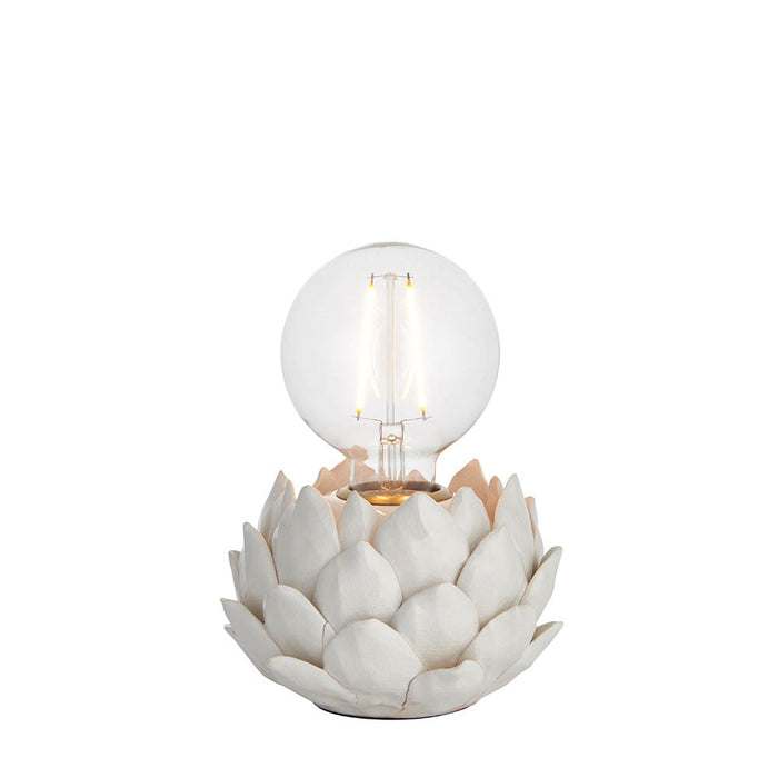 Artichoke Style Ceramic Base Table Lamp In Oatmeal Crackle Glaze