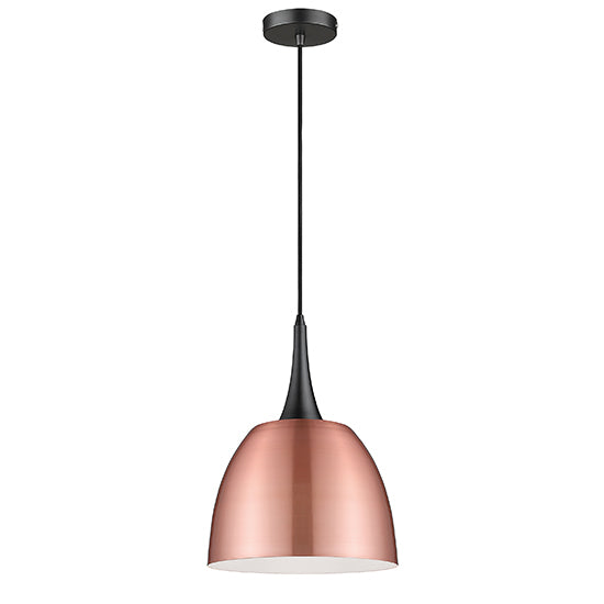 Acton Ceiling Pendant Light In Copper And Matt Black