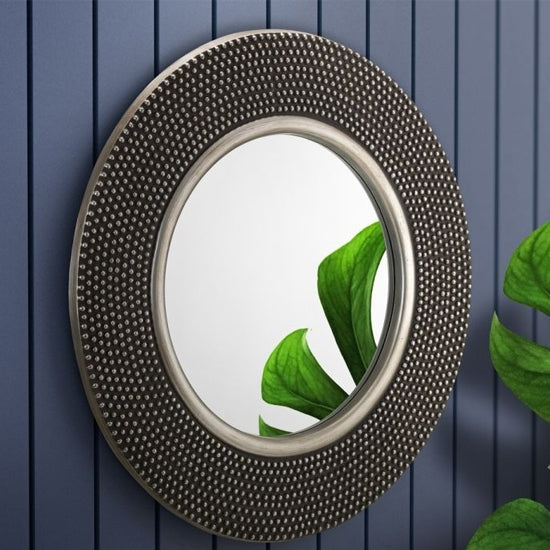 Adagio Round Wall Mirror In Pewter Effect