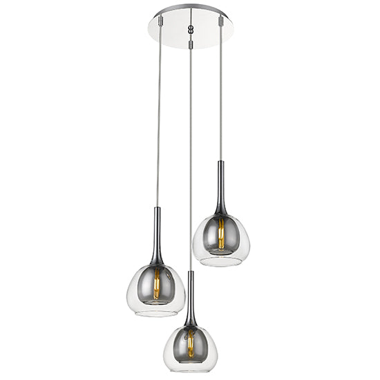 Adelina Round Decorative Ceiling Pendant Light In Smoked Grey