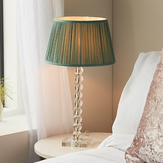 Adelie And Freya 12 Inch Fir Shade Table Lamp In Clear Crystal Glass