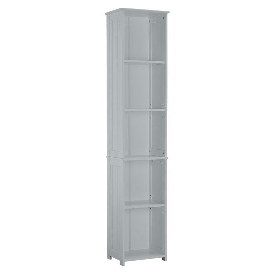 Alaska Tall Wooden Shelving Unit In Grey