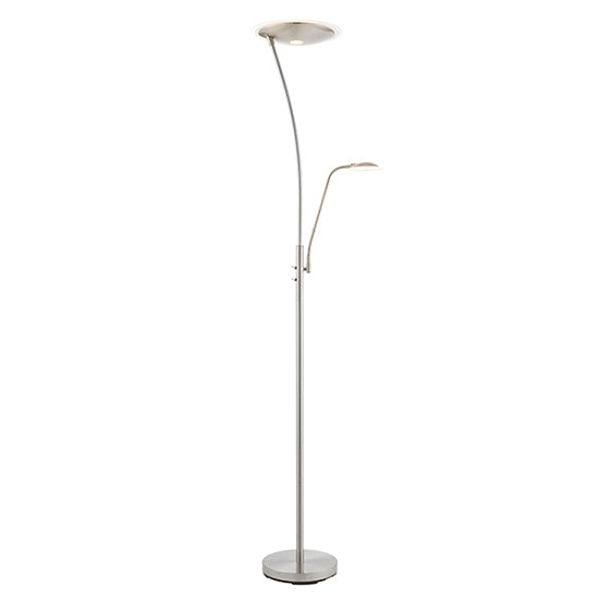 Alassio Mother And Child Task Floor Lamp In Satin Chrome