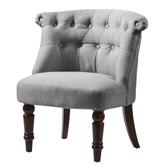 Alderwood Fabric Chair In Grey With Brown Wooden Legs