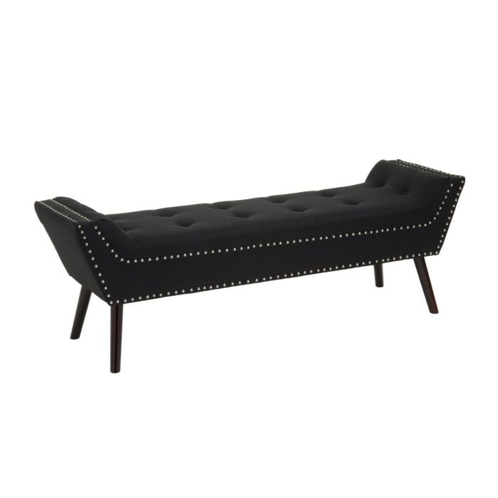 Alea Fabric Upholstered Hallway Seating Bench In Black