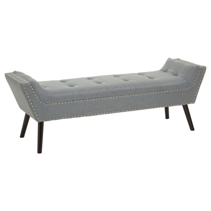 Alea Fabric Upholstered Hallway Seating Bench In Grey