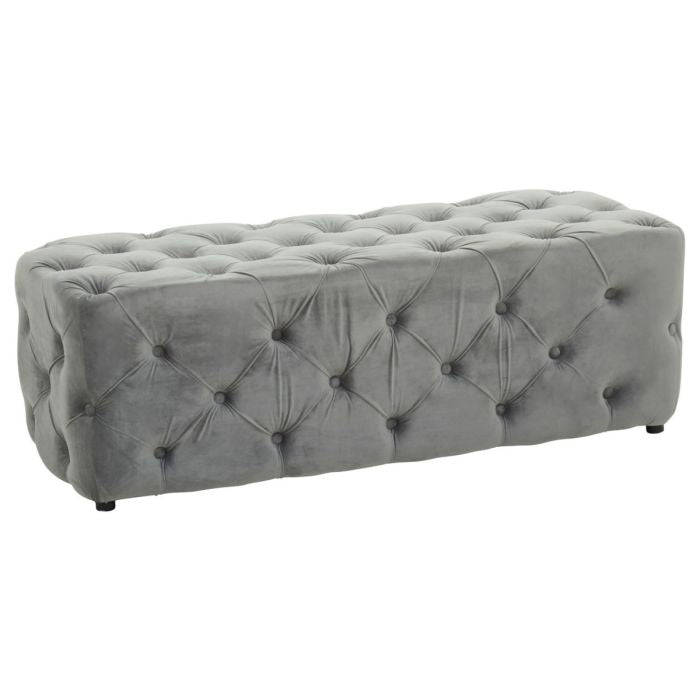 Alea Velvet Upholstered Hallway Seating Bench In Grey