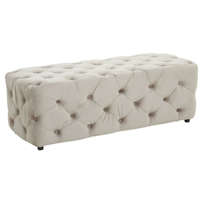 Alea Velvet Upholstered Hallway Seating Bench In Mink