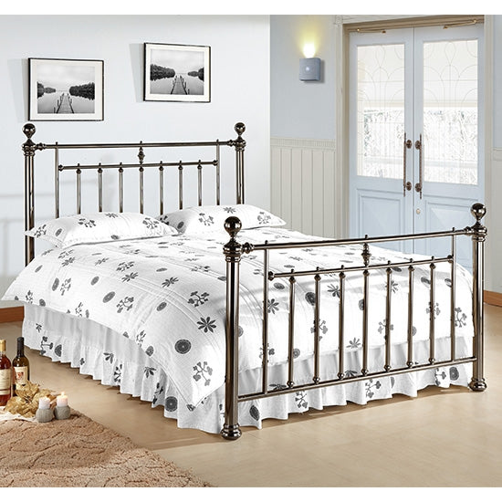 Alexander Metal King Size Bed In Black Nickel