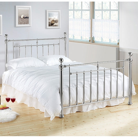 Alexander Metal King Size Bed In Chrome