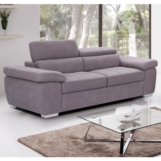 Amando Fabric 3 Seater Sofa In Mushroom