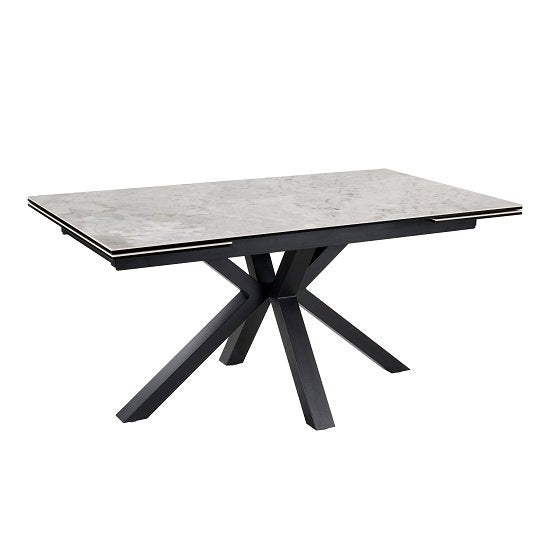 Amari Extending Ceramic Marble Dining Table In Grey