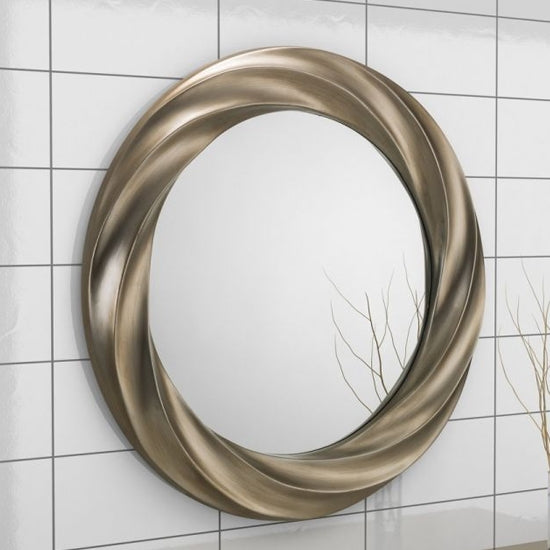 Andante Round Wall Mirror With Silver Frame