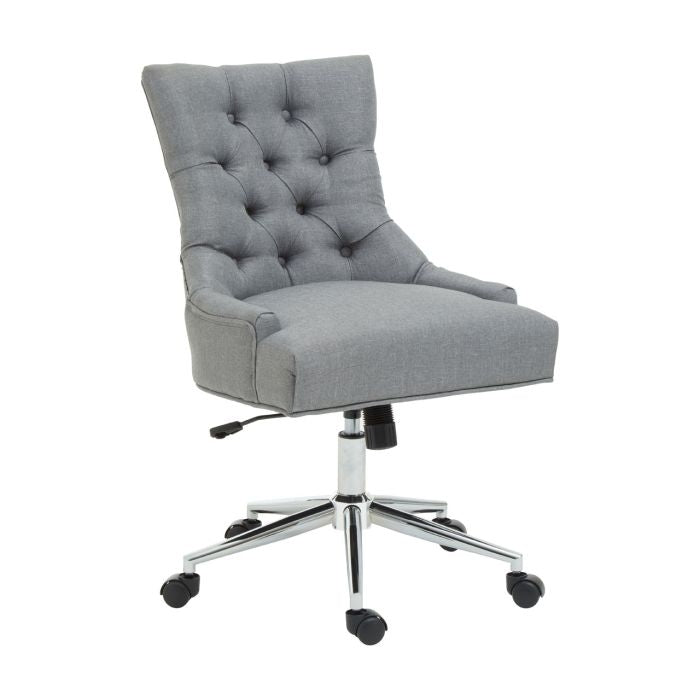 Anita Fabric Home And Office Chair In Grey With Chrome Base